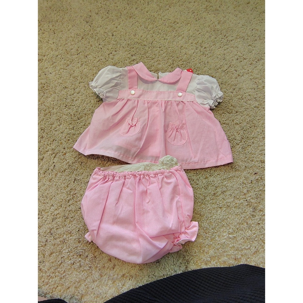 Vintage Cradle Togs Pink 2 Pc Baby Dress Bloomer Set 18 Mos NWT USA Made